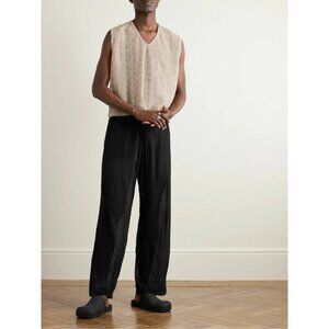 Our Legacy Reduced Straight-Leg Crinked Trousers Size 48 US 32 M Mens Black $335